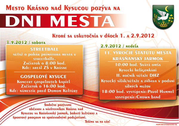 Plagát DNI MESTA 2012